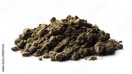 Pile of dark soil, dirt, or earth. Gardening and agriculture concept.