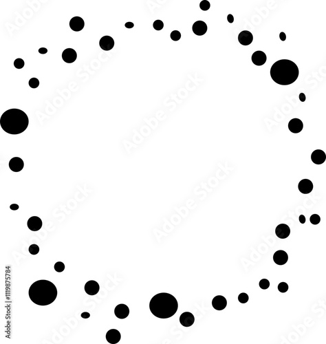 Black Bubble frame illustration by hand drawn.