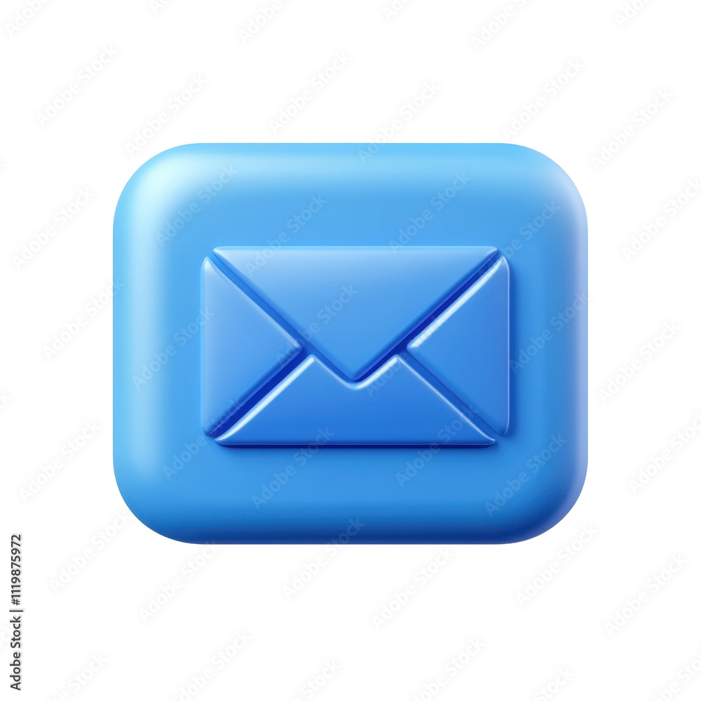 Bright Blue Envelope Icon for Digital Communication Concept Bright Blue Envelope Icon for Digital Communication Concept