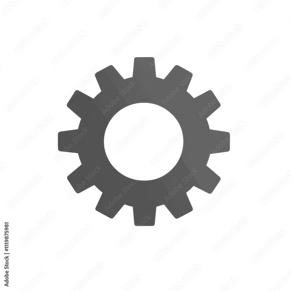 Gray Gear Icon for Mechanical and Industrial Design Concepts Gray Gear Icon for Mechanical and Industrial Design Concepts