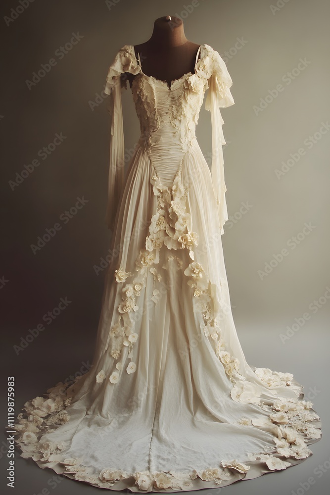Beautiful and Elegant Wedding Dress, Generative AI Beautiful and Elegant Wedding Dress, Generative AI
