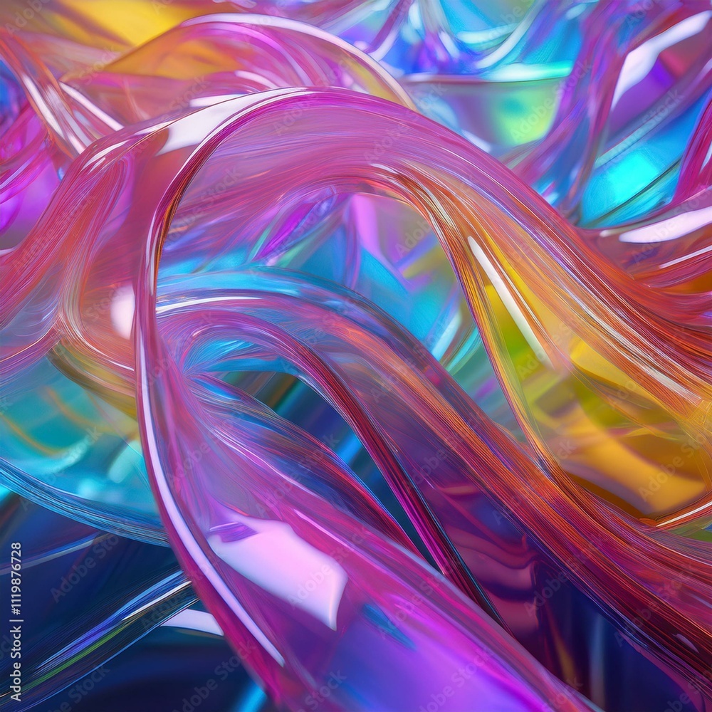 Flowing gradient transparent multilayer glass background, 3d rendering. Flowing gradient transparent multilayer glass background, 3d rendering.
