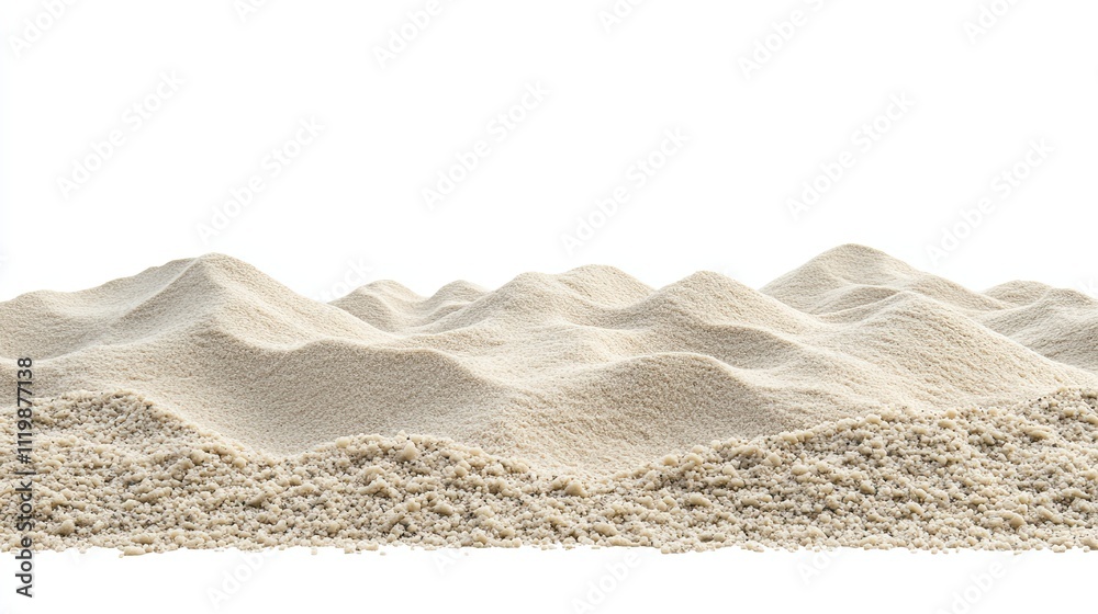 Obraz premium Sand Dunes, Beach Sand Texture, White Background