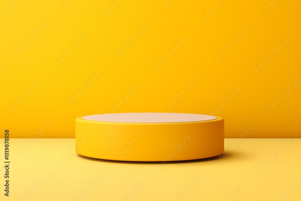 A simple yellow podium against a matching background, ideal for display or presentation. A simple yellow podium against a matching background, ideal for display or presentation.