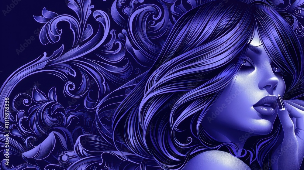 Enchanting Woman with Baroque Design Enchanting Woman with Baroque Design