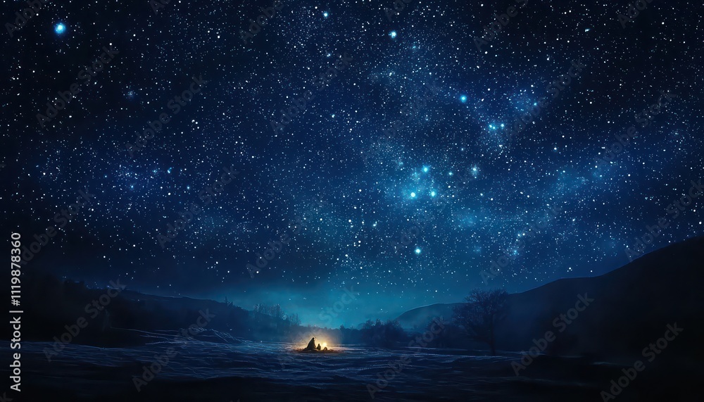 Beautiful dark blue starry sky representing the nativity scene. Beautiful dark blue starry sky representing the nativity scene.
