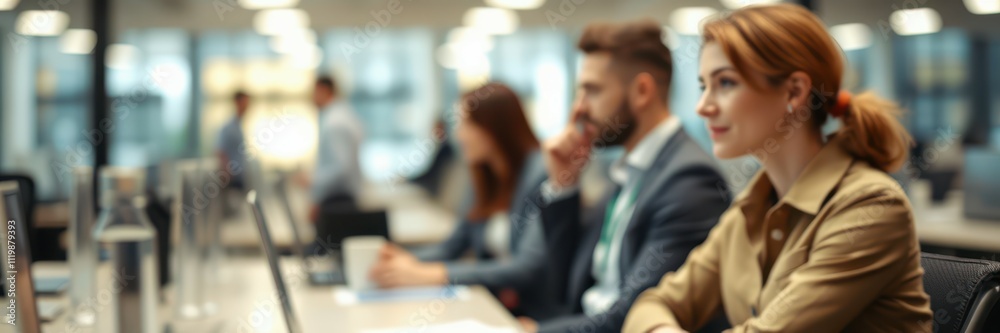 Professionals engaged in focused work at a modern office during the day Professionals engaged in focused work at a modern office during the day