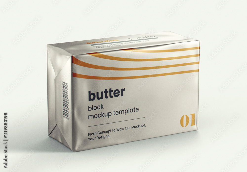 Butter Block Packaging Mockup Stock Template | Adobe Stock