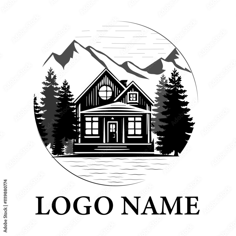 Fototapeta premium creative logo design about lodge