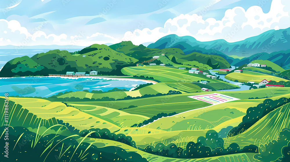 Fototapeta premium landscape with mountains