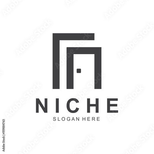 Minimalist door logo vector design