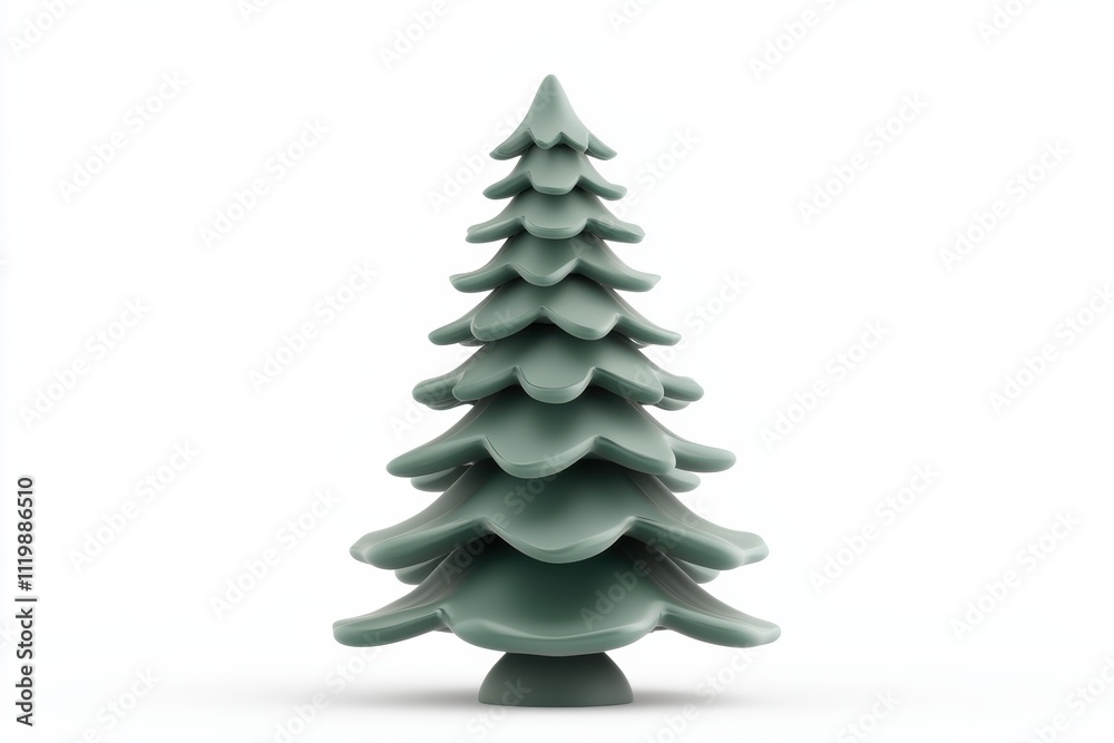 A Minimalist 3D Render of a Teal Christmas Tree Isolated on White Background, Perfect for Holiday Decorations or Festive Designs A Minimalist 3D Render of a Teal Christmas Tree Isolated on White Background, Perfect for Holiday Decorations or Festive Designs