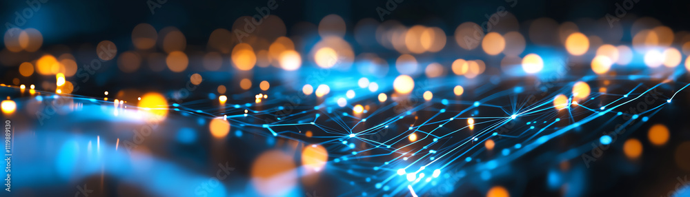 Abstract representation of data flow with bright blurred lights and dynamic patterns. Abstract representation of data flow with bright blurred lights and dynamic patterns.