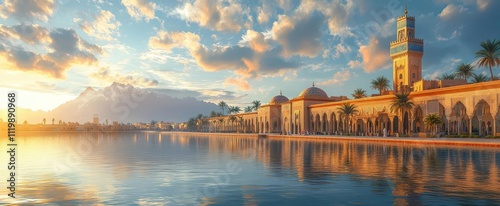 realistic depiction of moroccos hassan tower showcasing its intricate architecture and breathtaking surroundings with a focus on cultural significance and stunning details in a photorealistic style