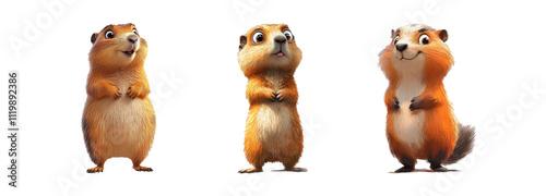 Wallpaper Mural Cartoon Cute Squirrel Characters on Transparent Background Torontodigital.ca