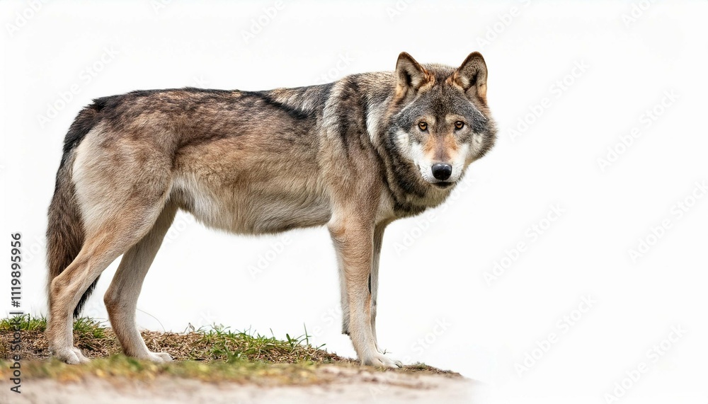 Obraz premium gray wolf isolated on white background