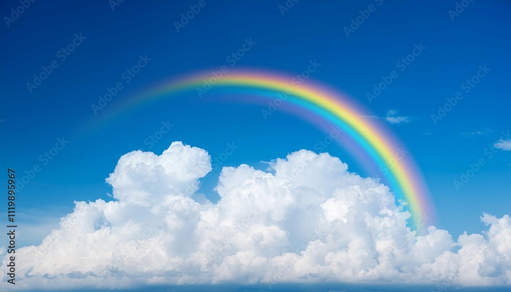 blue sky and clouds with rainbow background blue sky and clouds with rainbow background