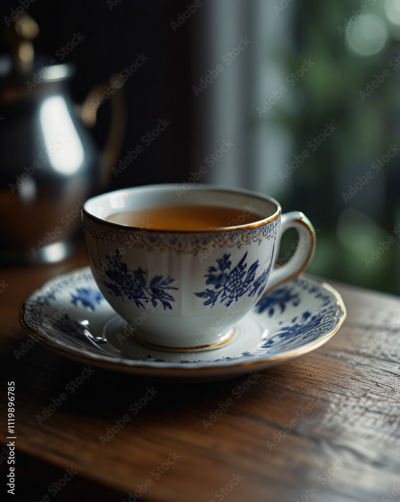 Enjoying a cozy afternoon with a cup of tea. Enjoying a cozy afternoon with a cup of tea.