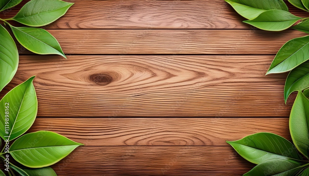 natural wood surface with leaf border natural wood surface with leaf border