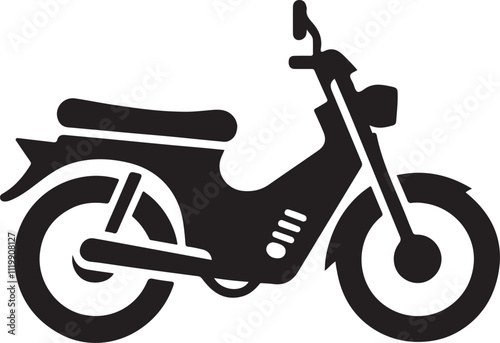 Vintage Scooter Motorcycle Vector Illustration Graphic Design