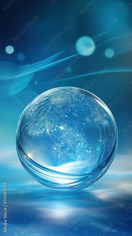 custom made wallpaper toronto digitalIlluminated abstract glass sphere with global patterns and rings