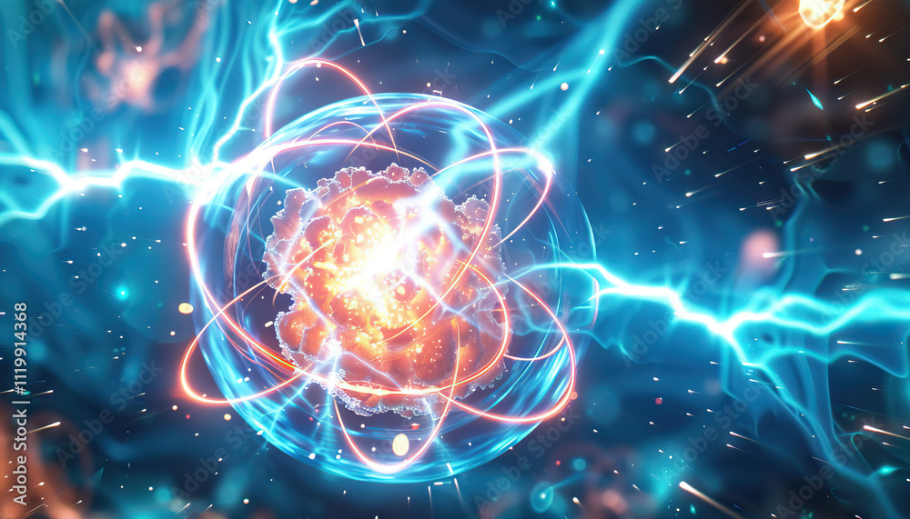 Obraz premium AI Solves Nuclear Fusion Puzzle for Clean Energy Breakthrough.
