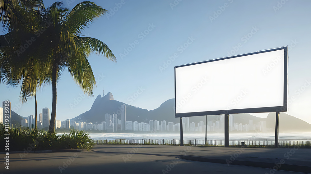 Obraz premium blank poster mockup bilboard