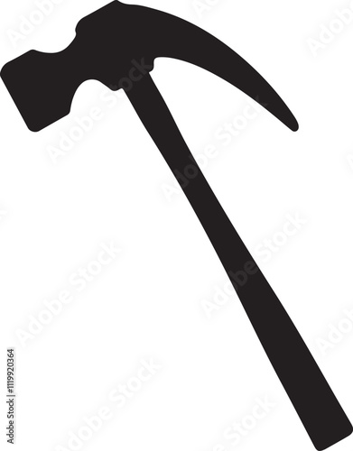 Black Hammer silhouette vector, Hand tool Illustration 