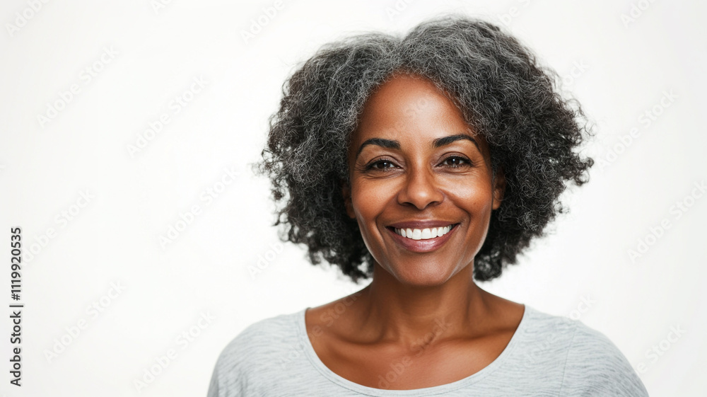 portrait of happy middle aged black woman isolated on white background portrait of happy middle aged black woman isolated on white background