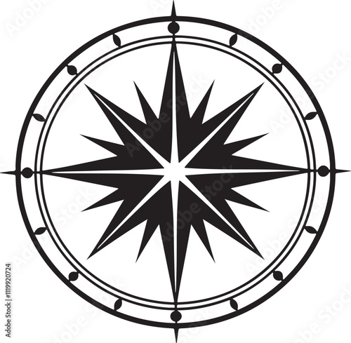 Wind rose silhouette vector illustration 
