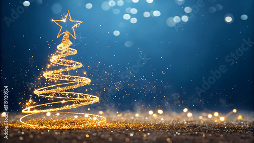 Christmas tree decorations with sparkling lights,