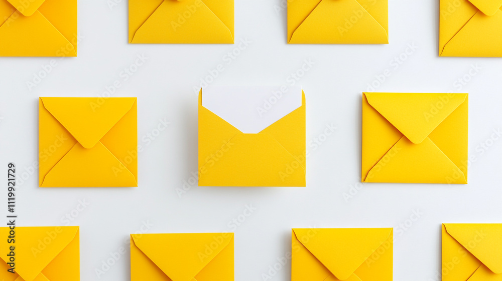White blank card and yellow envelope isolated on a white background White blank card and yellow envelope isolated on a white background
