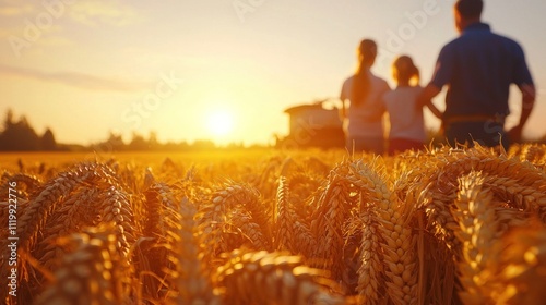 Close-Up of Rural Family Harvesting Crops Together in a Traditional Farm Setting