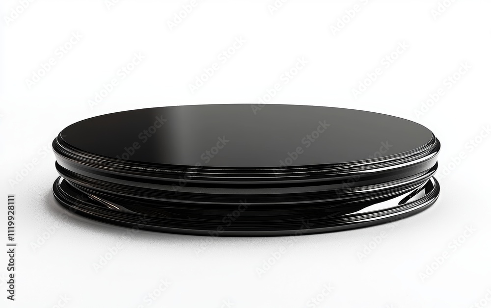 Black Circular Object on White Background Black Circular Object on White Background