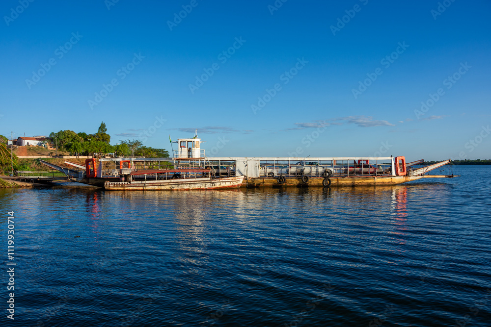 View of a ferry boat used for transport between Maranhão and Tocantins States - Carolina, State of Maranhão