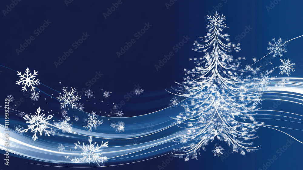 Christmas tree with glowing light waves Christmas tree with glowing light waves