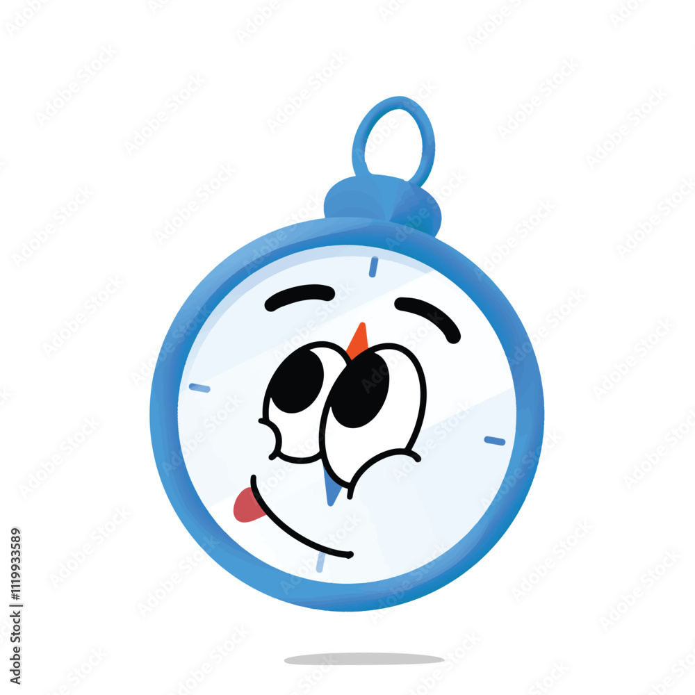 Obraz premium happy compass mascot illustration for design. cute and playful concept. camping, travelling, backpacker, summer, hiking, adventure and recreation themes