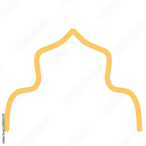 Illustration of the arch shape of an Islamic window or door. Illustration of an Islamic frame  photo