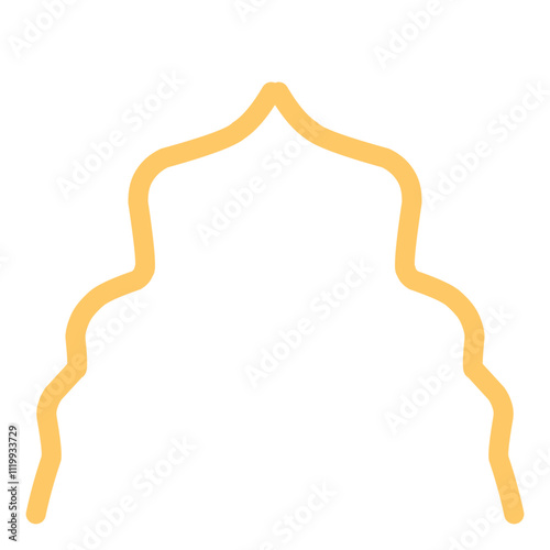 Illustration of the arch shape of an Islamic window or door. Illustration of an Islamic frame  photo