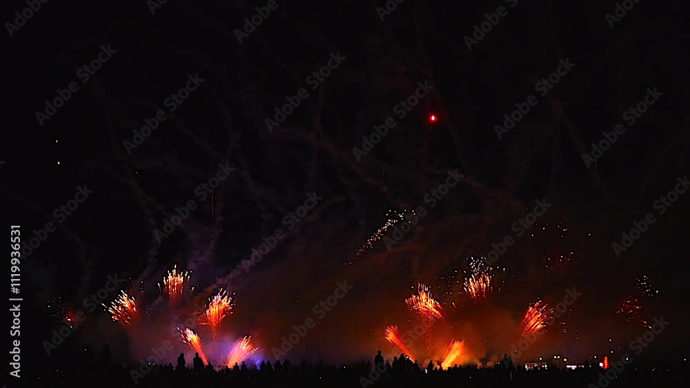 Spectacular New Year 2025 Eve Firework Show in the Night Sky with ...