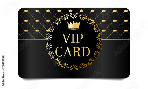golden VIP client card, premium club member card