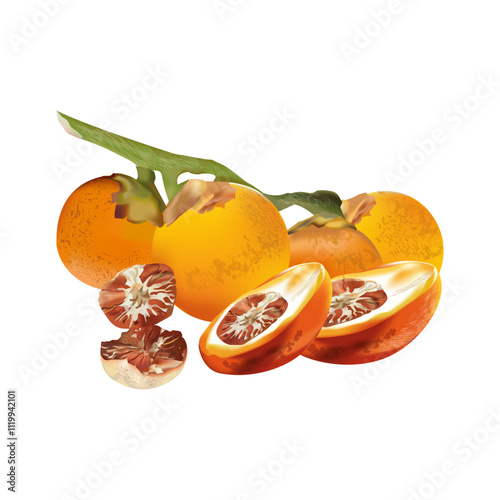 The ripe orange betel nut, that there are benefits, of herbal medicines and dyes