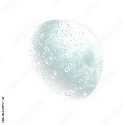 Bright closeup of the moon. Glowing full moon. Isolated transparent background PNG. Version 10 photo