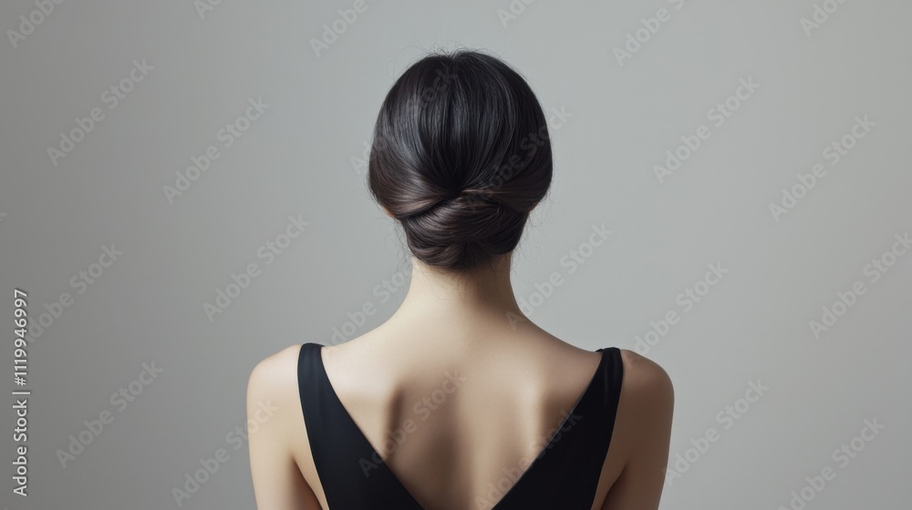 Obraz premium 春のミニマリストファッションとエレガントなヘアスタイルのインスピレーション