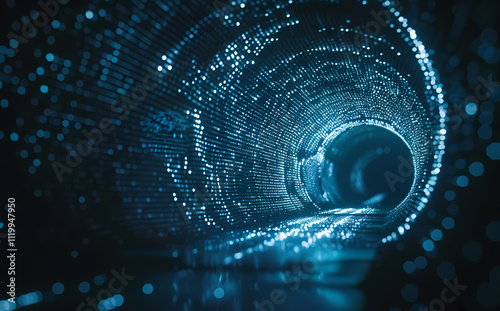 Fototapeta Naklejka Na Ścianę i Meble -  binary code tunnel