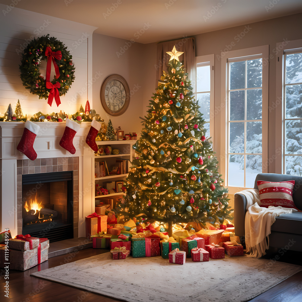 christmas tree with gifts christmas tree with gifts