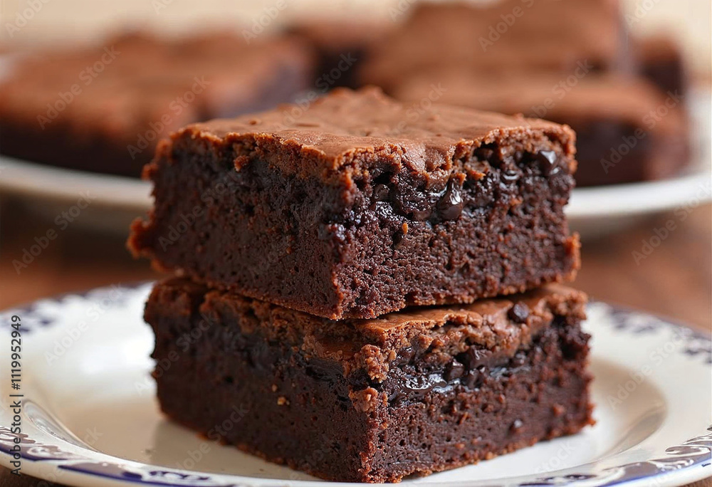 Brownie close up photo. National Chocolate Brownie Day. Brownie close up photo. National Chocolate Brownie Day.