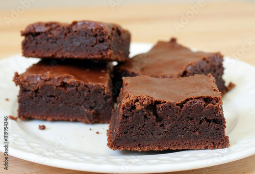 Brownie close up photo. National Chocolate Brownie Day.