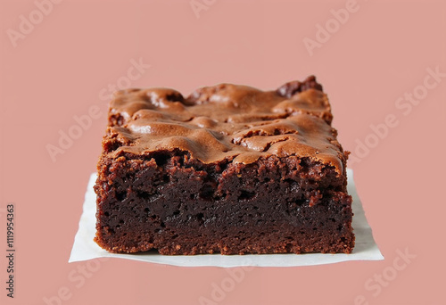 Brownie close up photo. National Chocolate Brownie Day.