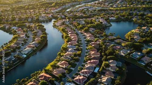 American Dream Homes: Aerial View of Exclusive Waterfront Living Complex in South Florida